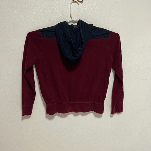 Polo Ralph Lauren Hoodie Full Zip Nylon Hoodie Maroon Men's size Medium - Picture 7 of 7
